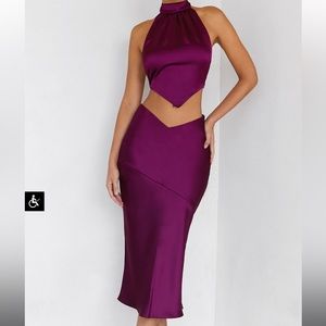 Mistress rocks plum satin set